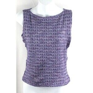 Vintage Rue 21 Sleeveless Tank Top M Purple Silver Metallic Knit Fairy 90s Y2K